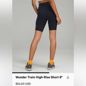 Lululemon New with tags Wunder Under High Rose Short 8”